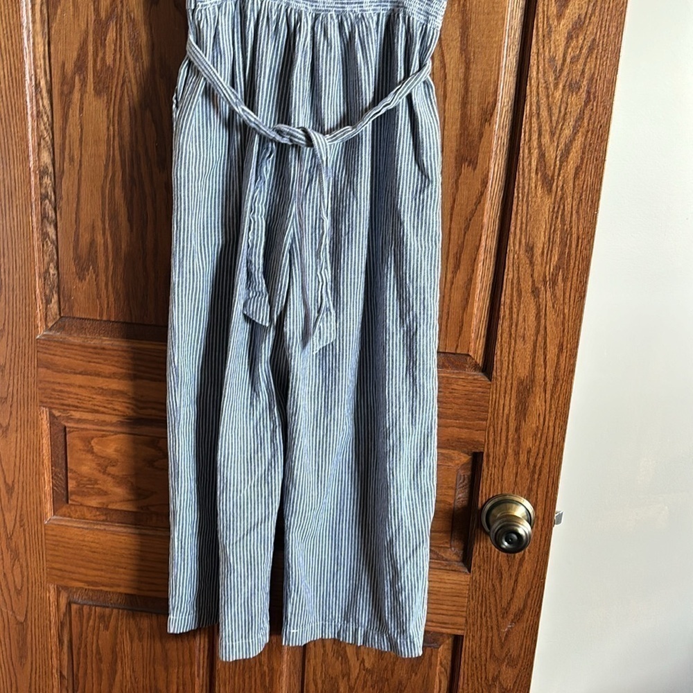 Japna cotton striped tie button zip up front jumper with pockets size small - Picture 8 of 11